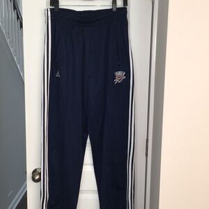 Blue Adidas OKC Oklahoma City NBA Thunder Basketball WarmUp Jog Track Pants SGA